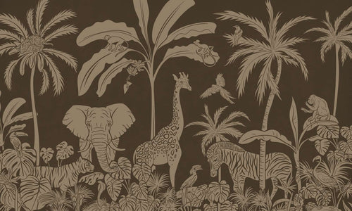 Mural Monochrome Jungle Brown Vintage – Kikki Belle – imagem 1