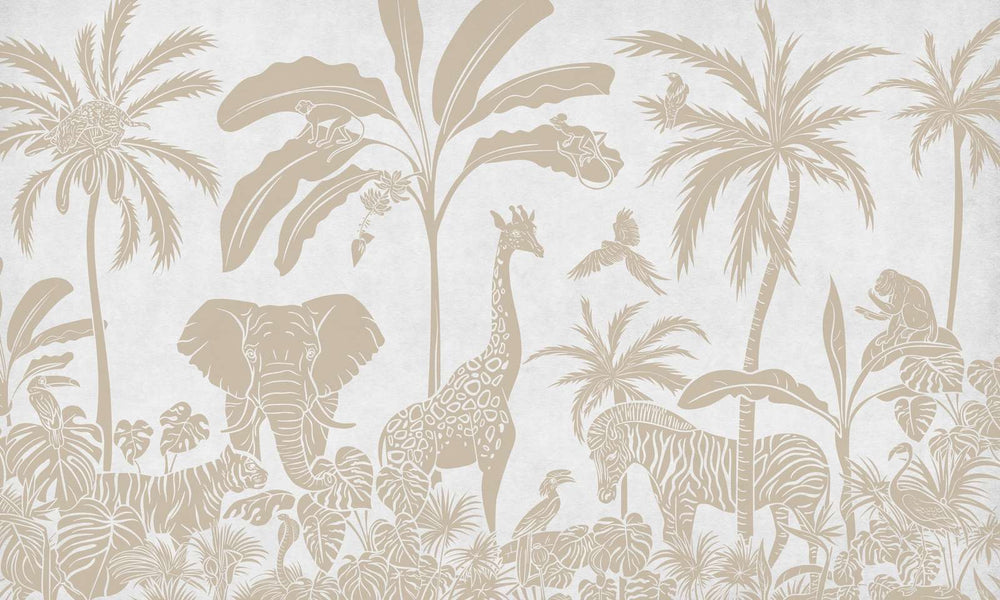 Mural Monochrome Jungle White Vintage – Kikki Belle – imagem 1