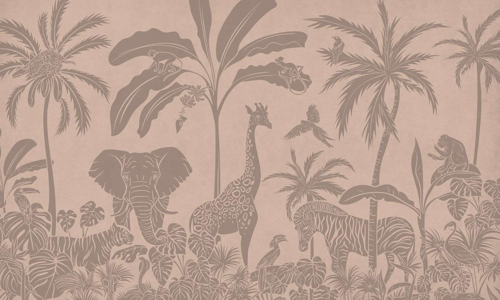 Mural Monochrome Jungle Pink Vintage – Kikki Belle – imagem 1