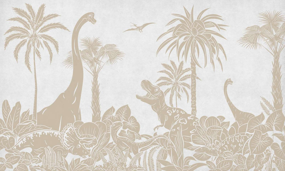 Mural Monochrome Dino White Vintage – Kikki Belle – imagem 1