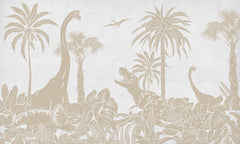 Mural Monochrome Dino White Vintage – Kikki Belle – imagem 1