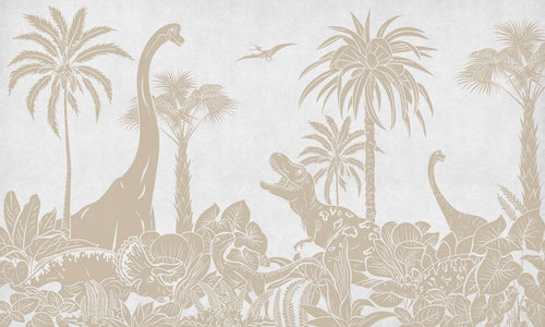 Mural Monochrome Dino White Vintage – Kikki Belle – imagem 1