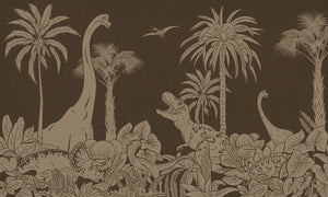 Mural Monochrome Dino Brown Vintage – Kikki Belle – imagem 1