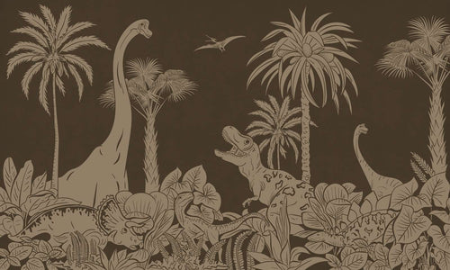 Mural Monochrome Dino Brown Vintage – Kikki Belle – imagem 1