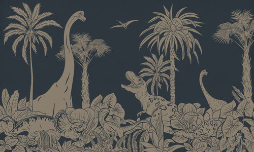 Mural Monochrome Dino Blue Vintage – Kikki Belle – imagem 1