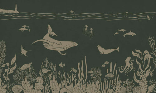 Mural Monochrome Sea Green Vintage – Kikki Belle – imagem 1