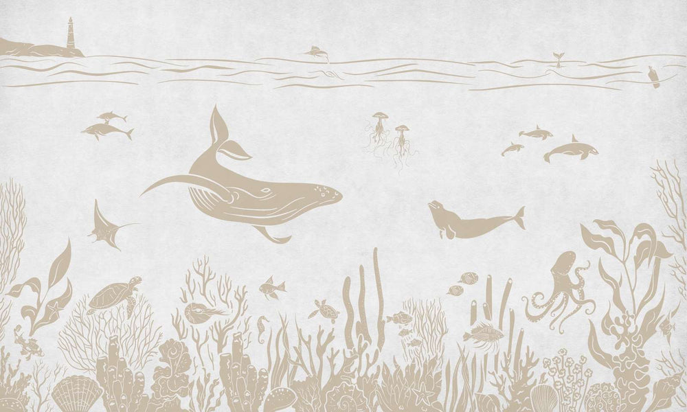 Mural Monochrome Sea White Vintage – Kikki Belle – imagem 1