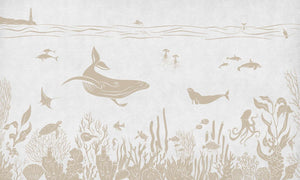 Mural Monochrome Sea White Vintage – Kikki Belle – imagem 1