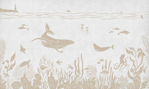 Mural Monochrome Sea White Vintage – Kikki Belle – imagem 1