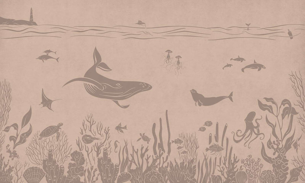 Mural Monochrome Sea Pink Vintage – Kikki Belle – imagem 1