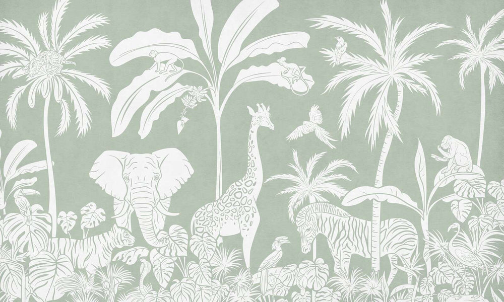 Mural Monochrome Jungle Green – Kikki Belle – imagem 1