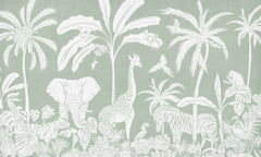 Mural Monochrome Jungle Green – Kikki Belle – imagem 1