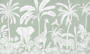 Mural Monochrome Jungle Green – Kikki Belle – imagem 1