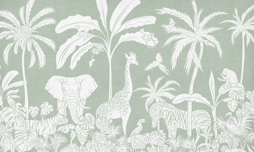 Mural Monochrome Jungle Green – Kikki Belle – imagem 1