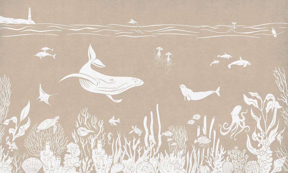 Mural Monochrome Sea Brown – Kikki Belle – imagem 1