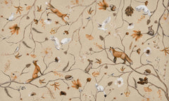 Mural Playful Forest Beige seamless panorama – Kikki Belle – imagem 1