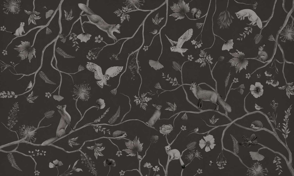 Mural Playful Forest Monochrome black – Kikki Belle – imagem 1