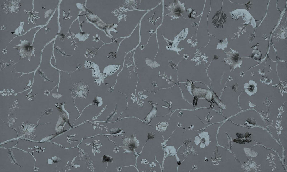 Mural Playful Forest Monochrome blue – Kikki Belle – imagem 1
