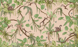 Mural Playful Monkeys beige – Kikki Belle – imagem 1