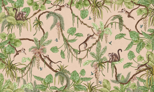 Mural Playful Monkeys beige – Kikki Belle – imagem 1