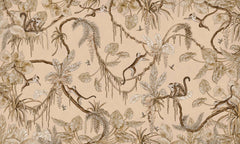 Mural Playful Monkeys Vintage beige – Kikki Belle – imagem 1