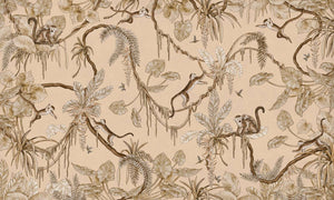 Mural Playful Monkeys Vintage beige – Kikki Belle – imagem 1