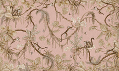Mural Playful Monkeys Vintage pink – Kikki Belle – imagem 1