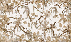 Mural Playful Monkeys Vintage white – Kikki Belle – imagem 1