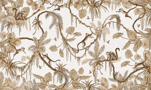 Mural Playful Monkeys Vintage white – Kikki Belle – imagem 1