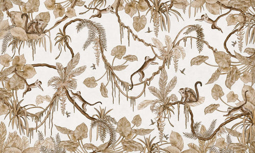 Mural Playful Monkeys Vintage white – Kikki Belle – imagem 1