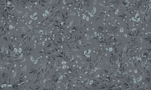 Mural Playful Robins Monochrome blue – Kikki Belle – imagem 1