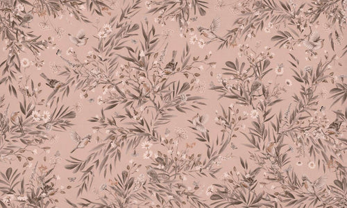 Mural Playful Robins Monochrome pink – Kikki Belle – imagem 1