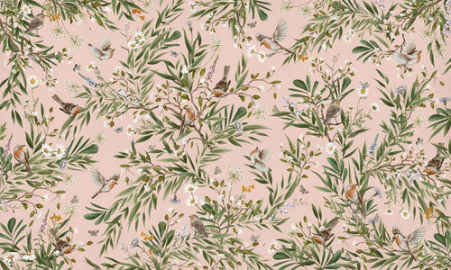 Mural Playful Robins pink – Kikki Belle – imagem 1