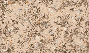 Mural Playful Robins Vintage beige – Kikki Belle – imagem 1