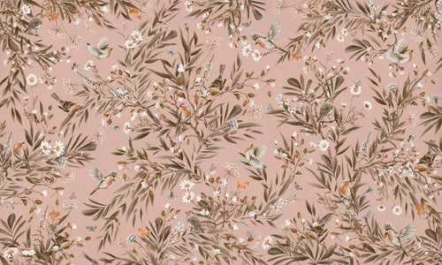 Mural Playful Robins Vintage pink – Kikki Belle – imagem 1
