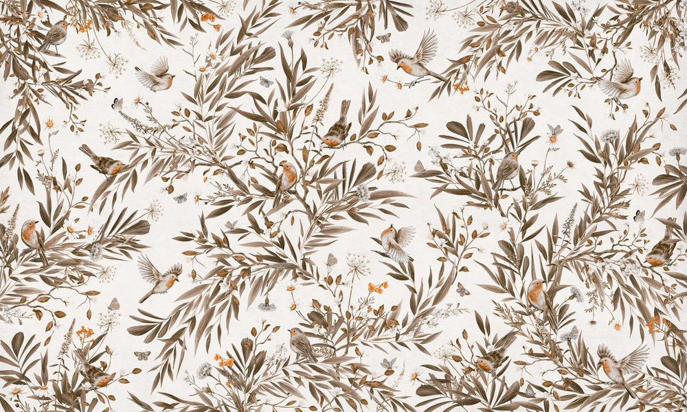 Mural Playful Robins Vintage white – Kikki Belle – imagem 1