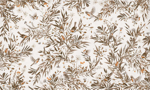 Mural Playful Robins Vintage white – Kikki Belle – imagem 1