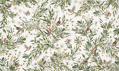 Mural Playful Robins white – Kikki Belle – imagem 1