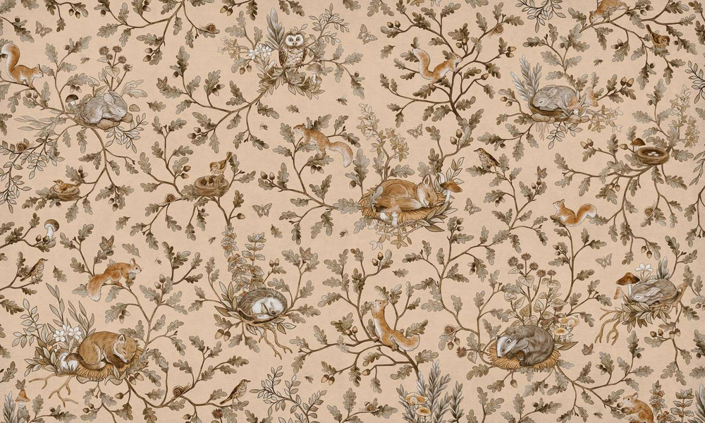 Mural Playful Woods Vintage beige – Kikki Belle – imagem 1