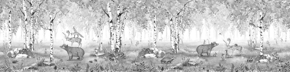 Mural Bear King B&W seamless panorama – Kikki Belle – imagem 1