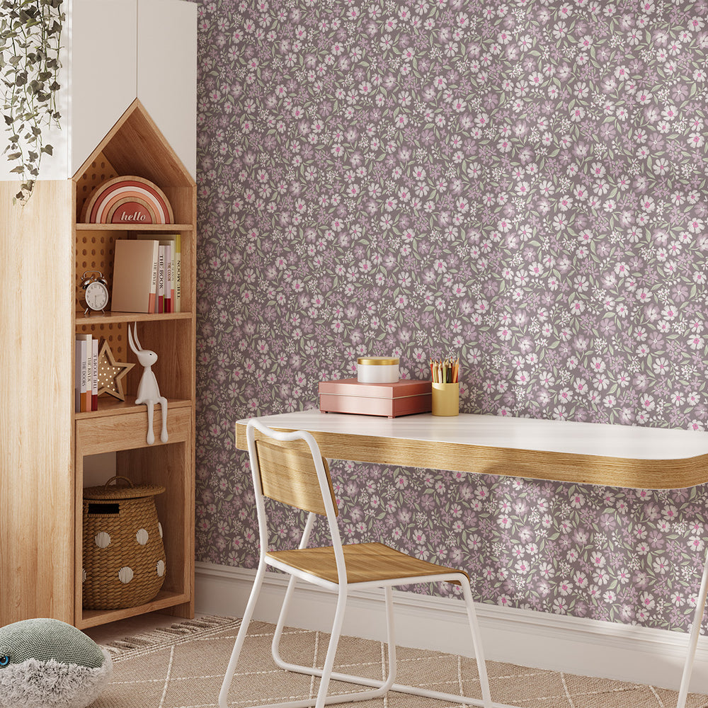 Papel de Parede Daisy – Plum – Pastelowe Love – imagem 1