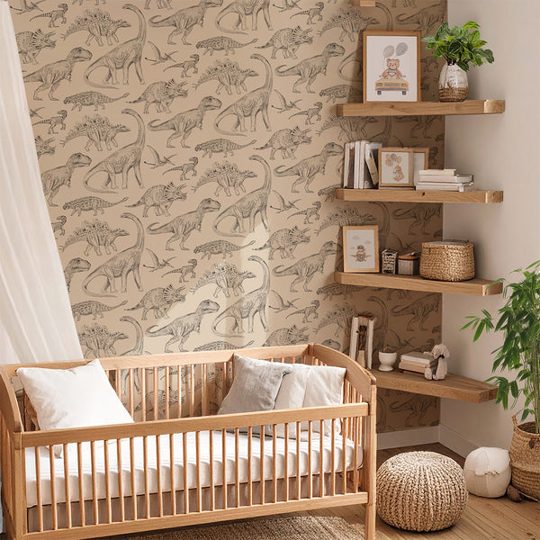 Papel de Parede Dinosaurs – Beige – Pastelowe Love – imagem 3