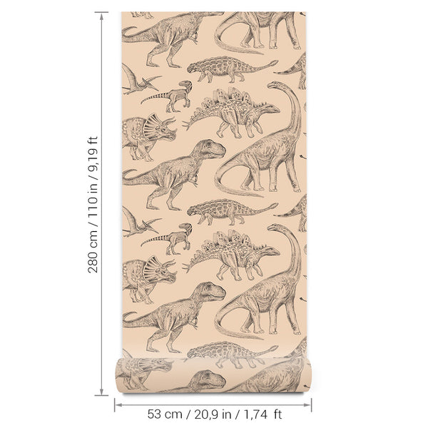 Papel de Parede Dinosaurs – Beige – Pastelowe Love – imagem 8