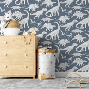 Papel de Parede Dinosaurs – Blue – Pastelowe Love – imagem 2