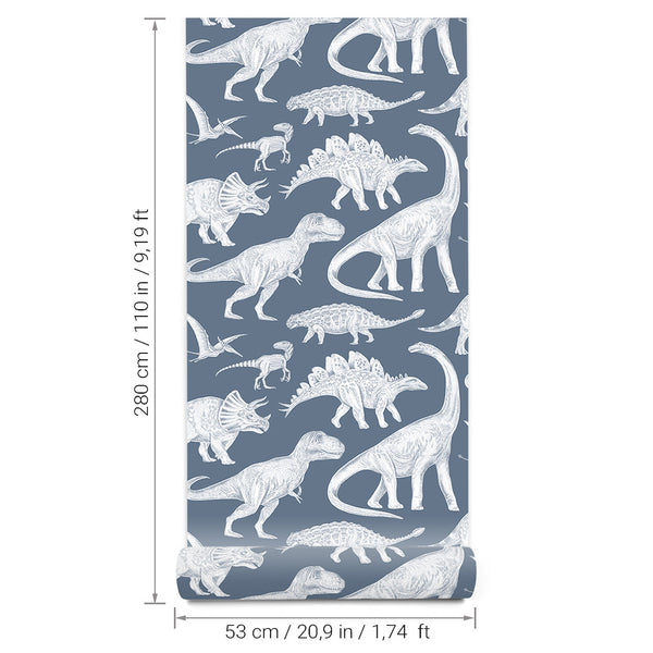 Papel de Parede Dinosaurs – Blue – Pastelowe Love – imagem 8