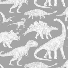 Papel de Parede Dinosaurs – Grey – Pastelowe Love – imagem 1