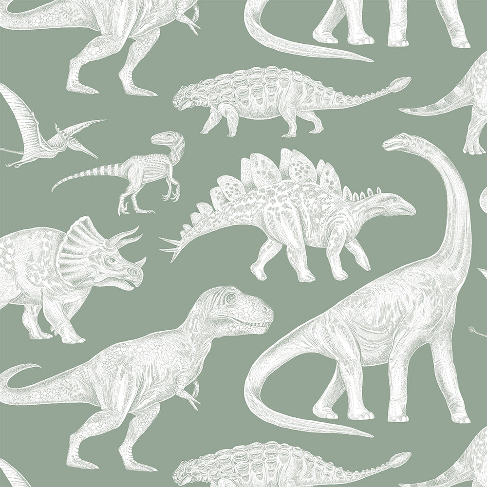 Papel de Parede Dinosaurs – Matcha – Pastelowe Love – imagem 1