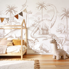 Mural Dinosaurs Sepia – Pastelowe Love – imagem 1