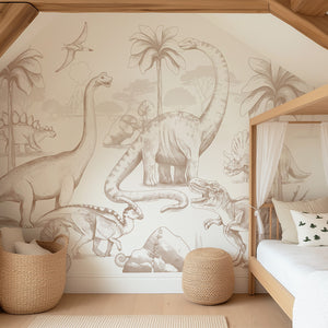 Mural Dinosaurs Sepia – Pastelowe Love – imagem 4