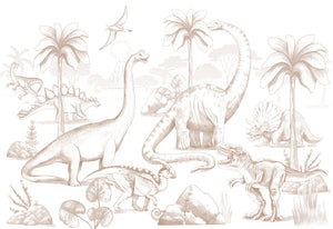 Mural Dinosaurs Sepia – Pastelowe Love – imagem 7